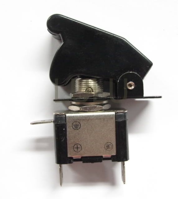 AIRCRAFT TOGGLE SWITCH W BLACK COVER BLUE LED 12V BLB eBay